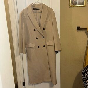 Long wool lined trench coat